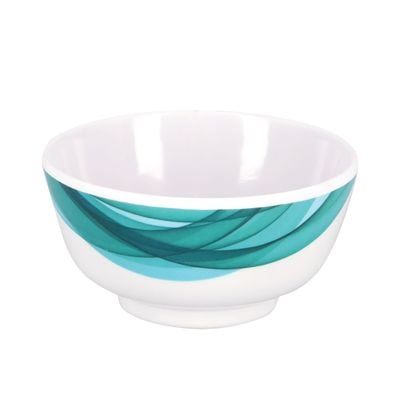 Royalford 4.5" Melamine Ware Super Rays Round Bowl - Portable, Lightweight Bowl Breakfast Cereal Dessert Serving Bowl | Dishwasher & Microwave Safe | Ideal for Rice, Pasta, Deserts, Icecream & More| Green