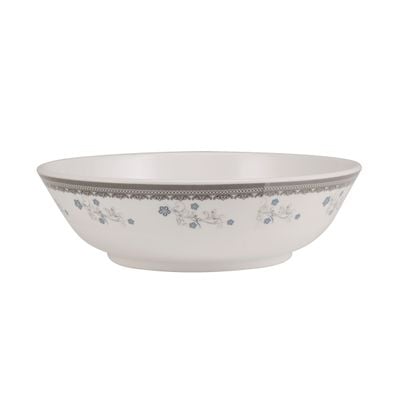 Royalford Melamineware Serving Bowl, 6" Round Bowl, RF10611 | Cereal Bowl- Classic White Soup Bowl with Floral Design | Cute Oatmeal Bowl for Pasta, Small Salad, Stews, Rice