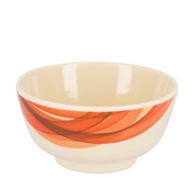 Royalford RF8698 3.5" Melamine Ware Super Rays Round Bowl | Portable, Lightweight Bowl Breakfast Cereal Dessert Serving Bowl | Ideal for Rice, Pasta, Deserts, Icecream & More| Brown