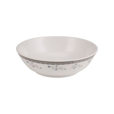 Royalford Melamineware Serving Bowl, 7.5" Round Bowl RF10612 | Cereal Bowl- Classic White Soup Bowl with Floral Design | Cute Oatmeal Bowl for Pasta, Small Salad, Stews, Rice