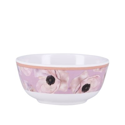 Royalford 3.75" Bowl- RF11785| Premium-Quality Melamineware, Food-Grade, Light-Weight Bowl, Perfect for Serving Snacks, Salads, Noodles, Cereals| Elegant White Color with Floral Print| Dishwasher Safe and Chip Resistant| White and Pink