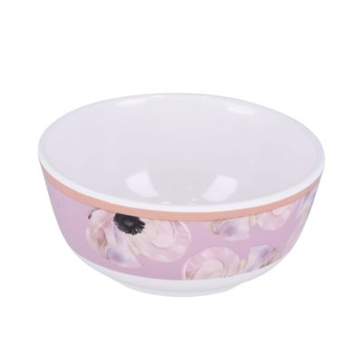 Royalford 3.75" Bowl- RF11785| Premium-Quality Melamineware, Food-Grade, Light-Weight Bowl, Perfect for Serving Snacks, Salads, Noodles, Cereals| Elegant White Color with Floral Print| Dishwasher Safe and Chip Resistant| White and Pink