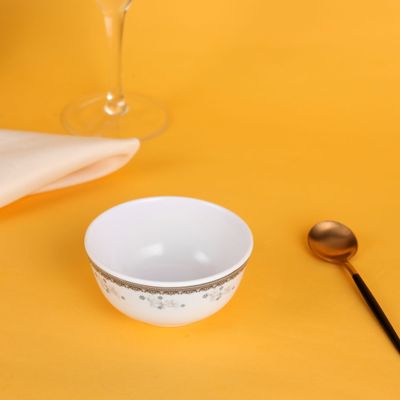Royalford Melamineware Serving Bowl, 3.75" Deep Soup Bowl | RF10609 | Durable & Chip Resistant Bowl | Non-Toxic & Hygienic | White Bowl for Soup, Cereal, Salad, Ice-cream, Dessert