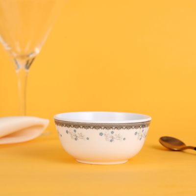 Royalford Melamineware Serving Bowl, 3.75" Deep Soup Bowl | RF10609 | Durable & Chip Resistant Bowl | Non-Toxic & Hygienic | White Bowl for Soup, Cereal, Salad, Ice-cream, Dessert