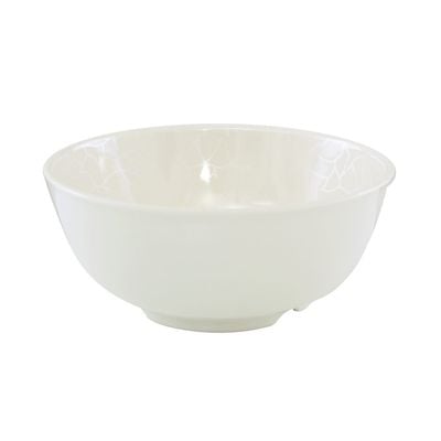 Royalford RF5091 6" Melamine Ware Bowl - Portable, Durable, Lightweight Bowl Breakfast Cereal Dessert Serving Bowl | Ideal for Rice, Pasta, Deserts, Icecream & More (White Pearl)