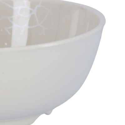 Royalford RF5091 6" Melamine Ware Bowl - Portable, Durable, Lightweight Bowl Breakfast Cereal Dessert Serving Bowl | Ideal for Rice, Pasta, Deserts, Icecream & More (White Pearl)