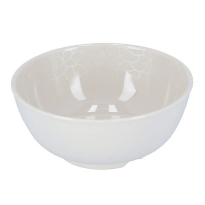 Royalford RF5091 6" Melamine Ware Bowl - Portable, Durable, Lightweight Bowl Breakfast Cereal Dessert Serving Bowl | Ideal for Rice, Pasta, Deserts, Icecream & More (White Pearl)