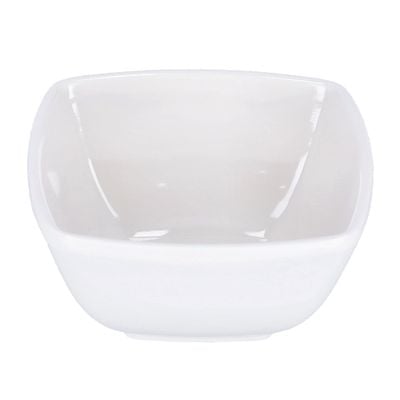 Royalford 4.0" Melamineware Square Bowl- RF9861 | Portable, Lightweight , Break-Resistant| Perfect for Breakfast, Cereal, Dessert Serving Bowl | Highly Durable Melamineware Material | Ideal for Rice, Pasta, Desserts & More (White)