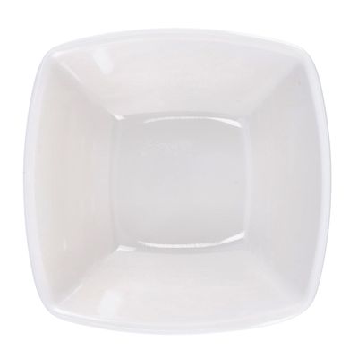 Royalford 4.0" Melamineware Square Bowl- RF9861 | Portable, Lightweight , Break-Resistant| Perfect for Breakfast, Cereal, Dessert Serving Bowl | Highly Durable Melamineware Material | Ideal for Rice, Pasta, Desserts & More (White)