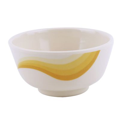 Royalford RF8704 3.5" Melamine Ware Super Rays Round Bowl | Portable, Lightweight Bowl Breakfast Cereal Dessert Serving Bowl | Ideal for Rice, Pasta, Desserts, Icecream & More (Orange)