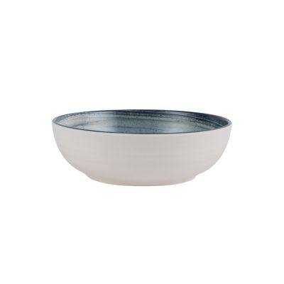 Royalford 5.9" Fine Stone Melamineware Serving Bowl- RF12375/White Bowl with Elegant Blue Print, Non-Toxic and Hygienic/ Food-Grade Material, Dishwasher Safe/ Perfect for Serving Appetizer, Snack, Dessert, Sushi, Salad, Pasta, Fish, Rice, etc.