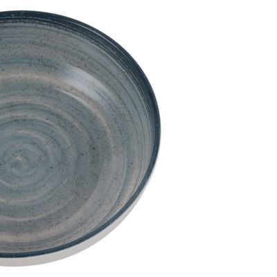 Royalford 5.9" Fine Stone Melamineware Serving Bowl- RF12375/White Bowl with Elegant Blue Print, Non-Toxic and Hygienic/ Food-Grade Material, Dishwasher Safe/ Perfect for Serving Appetizer, Snack, Dessert, Sushi, Salad, Pasta, Fish, Rice, etc.