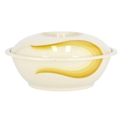 Royalford RF8053 10" Melamine Ware Super Rays Bowl with Lid - Portable, Lightweight Bowl Breakfast Cereal Dessert Serving Bowl | Ideal for Rice, Pasta, Deserts, Icecream & More (Orange)