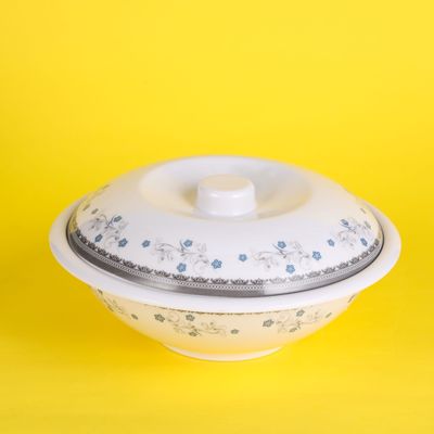 Royalford Melamine Ware Serving Bowl with Lid, RF10613 | 8.5" Portable, Lightweight Bowl for Serving Breakfast, Lunch, Dinner, Dessert, Rice, Cereal, Salad, Fruit, Pasta