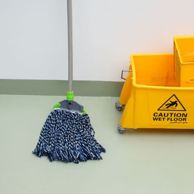 Multi Colour Cotton Mop, PVC Coated Wooden Handle, RF10100 | For All Types of Surfaces | Easy Cleaning | Faster Dehydration | Highly Absorbent | 100% Cotton Threads