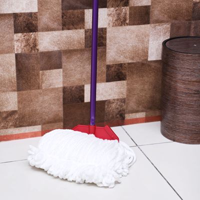 Royalford RF5827 Microfiber String Mop with Plastic Handle - Long & Durable Handle with Hanging Loop | Wide Head with Looped Threads | Ideal for Cleaning all kind of Floors Under Sofa & Beds