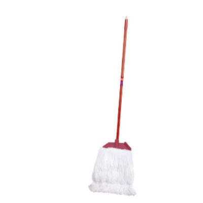 Royalford RF5827 Microfiber String Mop with Plastic Handle - Long & Durable Handle with Hanging Loop | Wide Head with Looped Threads | Ideal for Cleaning all kind of Floors Under Sofa & Beds