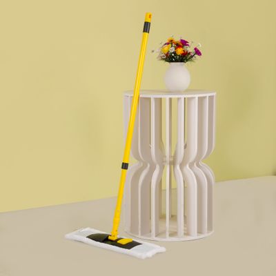 Royalford Microfiber Floor Mop with Iron Handle- RF12254/ For Dry and Wet Cleaning, Removable and Washable Head/ Suitable for all Floor types, Glass, Marble, Granite, Tile, Wood/ Extendable, Fast Dehydration/ Black and Yellow