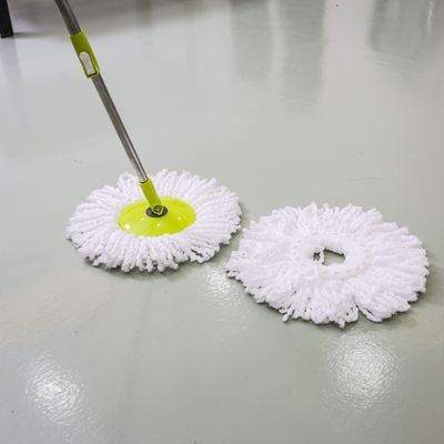 Royalford 100% Cotton Super Absorbent Microfiber Mop Head- RF9871| Easy to Clean, Super Absorbent and Does not leave any scratches behind| Cotton Mop Head, White