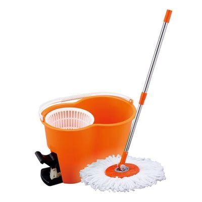 Royalford RF4238 Spin Easy Mop with Bucket Adjustable Handle | 360 Spinning Mop | Press Pedal & Dispenser Separates Clean and Dirty Water | Ideal for Marble, Tile, Wooden Floors & More