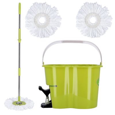 Royalford RF4238GR Spin Easy Mop with Bucket, 360 Rotation, Adjustable handle, Press Pedal & Dispenser Separates Clean and Dirty Water | Ideal for Marble, Tile, Wooden Floors & More