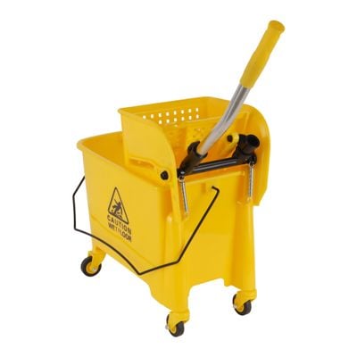 Royalford 20 l Professional Mop Wringer Trolley- RF12484/ 360-Degree Rotating Wheels, PP Body, Stainless Steel Handle/ Hands-Free, No Spill No Damage, Perfect for Home, Office, Hospitals, Schools, Public Places/ Yellow