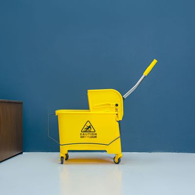 Royalford 20 l Professional Mop Wringer Trolley- RF12484/ 360-Degree Rotating Wheels, PP Body, Stainless Steel Handle/ Hands-Free, No Spill No Damage, Perfect for Home, Office, Hospitals, Schools, Public Places/ Yellow