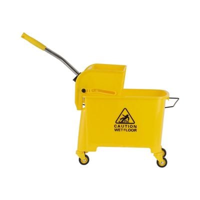 Royalford 20 l Professional Mop Wringer Trolley- RF12484/ 360-Degree Rotating Wheels, PP Body, Stainless Steel Handle/ Hands-Free, No Spill No Damage, Perfect for Home, Office, Hospitals, Schools, Public Places/ Yellow