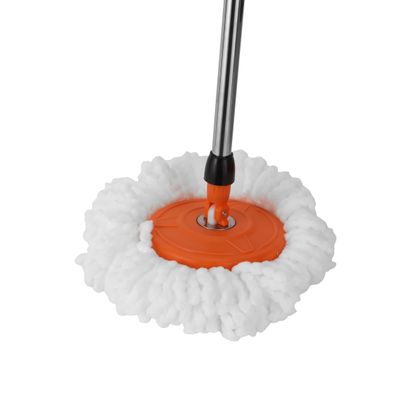 Royalford Royalbright 13 L Modern Spin Easy Mop- RF12420/ 360-Degree Rotating Mop Head, 110 cm Handle and 100% Micro Fiber/ No Spill and Damage to Floor, Perfect for Home, Office, Hospitals/ Black and Orange