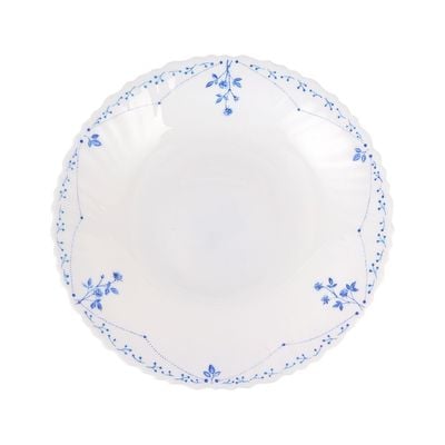 Royalford 10.5" White Opalware Dinner Plate- RF12214| Premium-Quality, Light-Weight and Food-Grade Plate with Elegant Floral Design| Perfect for Serving and Eating Main Course Meals, Dishwasher and Microwave Safe| White