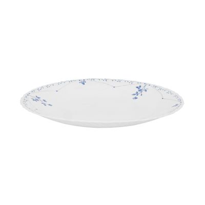 Royalford 10.5" White Opalware Dinner Plate- RF12214| Premium-Quality, Light-Weight and Food-Grade Plate with Elegant Floral Design| Perfect for Serving and Eating Main Course Meals, Dishwasher and Microwave Safe| White