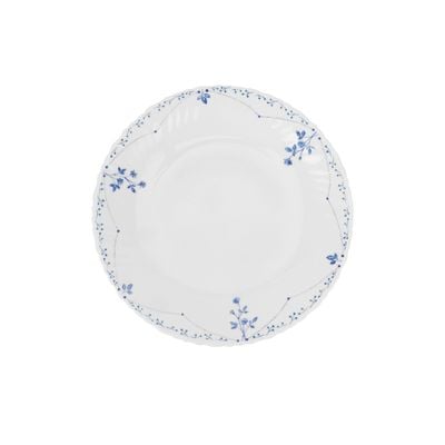 Royalford 10.5" White Opalware Dinner Plate- RF12214| Premium-Quality, Light-Weight and Food-Grade Plate with Elegant Floral Design| Perfect for Serving and Eating Main Course Meals, Dishwasher and Microwave Safe| White