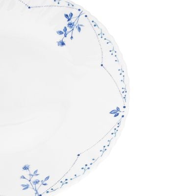 Royalford 10.5" White Opalware Dinner Plate- RF12214| Premium-Quality, Light-Weight and Food-Grade Plate with Elegant Floral Design| Perfect for Serving and Eating Main Course Meals, Dishwasher and Microwave Safe| White