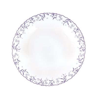 Royalford 10.5" White Opalware Dinner Plate- RF12230| Premium-Quality, Light-Weight and Food-Grade Plate with Elegant Floral Design| Perfect for Serving and Eating Main Course Meals, Dishwasher and Microwave Safe| White