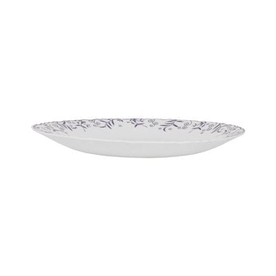 Royalford 10.5" White Opalware Dinner Plate- RF12230| Premium-Quality, Light-Weight and Food-Grade Plate with Elegant Floral Design| Perfect for Serving and Eating Main Course Meals, Dishwasher and Microwave Safe| White