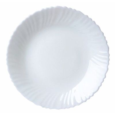 Royalford RF4525 10.5" Opal Ware Spin Dinner Plate - Soup Deep Plate Pasta Plate |Plate with Playful Classic Decoration, Dishwasher Safe | Ideal for Soup, Deserts, Ice Cream & More