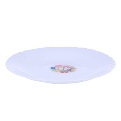 Royalford RF4525 10.5" Opal Ware Spin Dinner Plate - Soup Deep Plate Pasta Plate |Plate with Playful Classic Decoration, Dishwasher Safe | Ideal for Soup, Deserts, Ice Cream & More