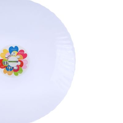 Royalford RF4525 10.5" Opal Ware Spin Dinner Plate - Soup Deep Plate Pasta Plate |Plate with Playful Classic Decoration, Dishwasher Safe | Ideal for Soup, Deserts, Ice Cream & More