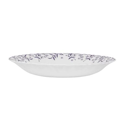 Royalford 8.5" Opalware Soup Plate- RF12232|White Plate with Elegant Floral Print| Non-Toxic and Hygienic Food-Grade Material| Dishwasher and Microwave Safe, Perfect for Serving And Eating Soups | White