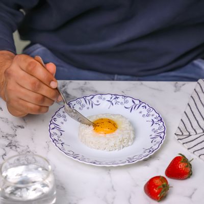 Royalford 8.5" Opalware Soup Plate- RF12232|White Plate with Elegant Floral Print| Non-Toxic and Hygienic Food-Grade Material| Dishwasher and Microwave Safe, Perfect for Serving And Eating Soups | White