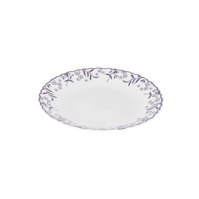 Royalford 7.5" Opalware Dessert Plate- RF12233| Premium-Quality, Light-Weight and Food-Grade Plate, Elegant and Durable| Dishwasher and Microwave Safe, Perfect for Serving Desserts Like Cake, Ice Cream, Pie, Etc. | White