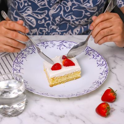 Royalford 7.5" Opalware Dessert Plate- RF12233| Premium-Quality, Light-Weight and Food-Grade Plate, Elegant and Durable| Dishwasher and Microwave Safe, Perfect for Serving Desserts Like Cake, Ice Cream, Pie, Etc. | White