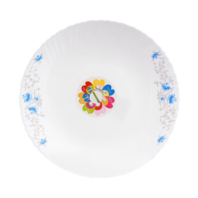 Royalford RF5678 10.5" Opal Ware Dinner Plate - Soup Plates Pasta Plates | Plate with Playful Classic decoration | Ideal for Rice, Salad, Deserts, Ice Cream & More