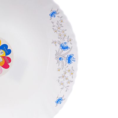 Royalford RF5678 10.5" Opal Ware Dinner Plate - Soup Plates Pasta Plates | Plate with Playful Classic decoration | Ideal for Rice, Salad, Deserts, Ice Cream & More