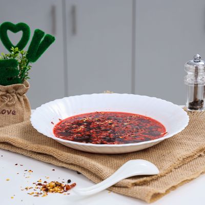 Royalford 9.5" Opal Ware Spin Soup Plate Soup Plates Pasta Plates | plate with playful Classic decoration | Ideal for Soup, Desserts, Ice Cream & More (White)