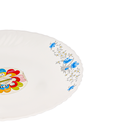 Royalford RF5679 9.5" Opal Ware Dinner Plate - Meal Plates Pasta Rice Plate | Plate with Classic Design | Ideal for Rice, Desserts, Soup & More