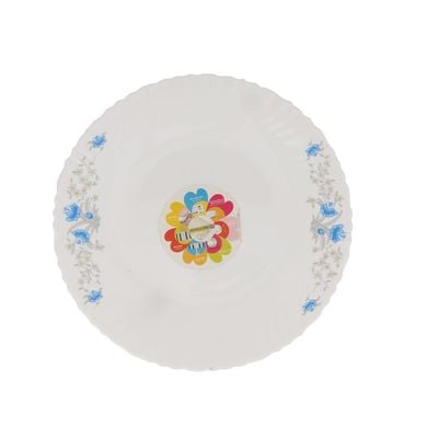 Royalford RF5679 9.5" Opal Ware Dinner Plate - Meal Plates Pasta Rice Plate | Plate with Classic Design | Ideal for Rice, Desserts, Soup & More