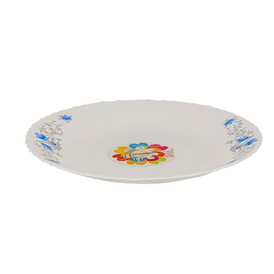 Royalford RF5679 9.5" Opal Ware Dinner Plate - Meal Plates Pasta Rice Plate | Plate with Classic Design | Ideal for Rice, Desserts, Soup & More