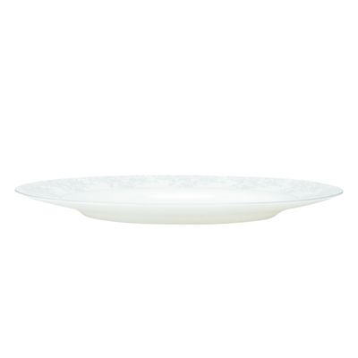 Royalford Velvett Collection 8" Area Grey Quarter Plate- RF11747| Premium-Quality Opalware, Light-Weight and Food-Grade Plate with Elegant Floral Design| Perfect for Serving and Eating Food| Dishwasher-Safe and Freezer-Safe| White and Grey
