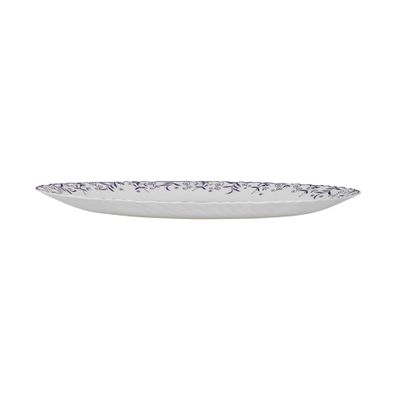 Royalford 14" Opalware Oval Plate- RF12234| High-Quality Food Safe Opalware with Elegant Color| Perfect for Serving Rice, Noodles, Pasta, Salad| Lightweight and Premium-Quality Dinnerware, Dishwasher and Microwave Safe | White